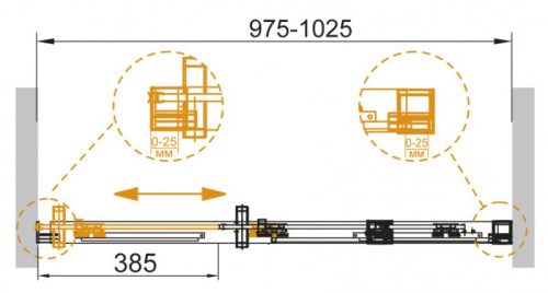 Душевая дверь в нишу Cezares DUET SOFT-BF-1-140-C-Cr