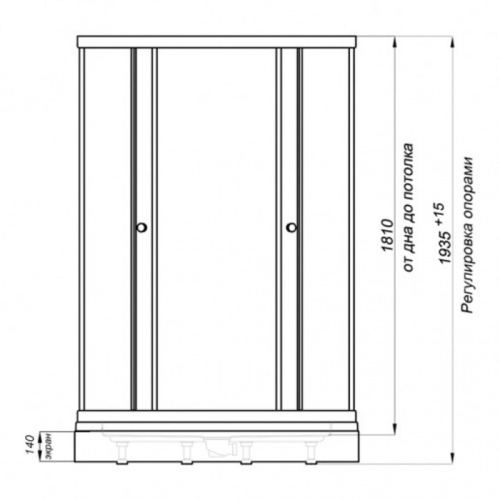 Душевая кабина 100x100 Triton Стандарт А1 стекло полосы DK164