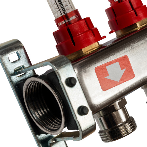 Коллектор отопления STOUT 1"нержа., 10x3/4" с расxодомерами, без кранов SMS 0927 000010