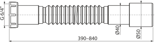 Гофра д/сифона 1 1/4"x40/50 длина 390-840 Alcaplast A770 Гофра д/сифона 1 1/4"x40/50 длина 390-840 Alcaplast A770