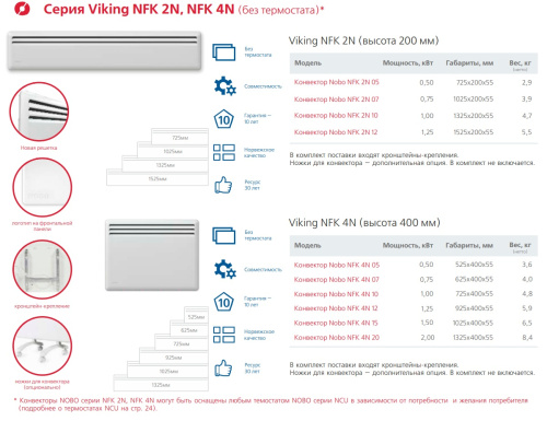 Конвектор электрический Nobo Viking NFK4N 07 Конвектор электрический Nobo Viking NFK4N 07