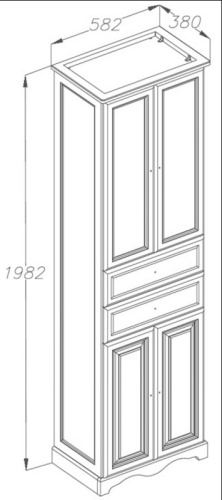 Пенал Opadiris Риспекто 60 двустворчатый, белый матовый Z0000012640 Пенал Opadiris Риспекто 60 двустворчатый, белый матовый Z0000012640