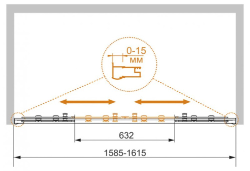 Душевая дверь в нишу Cezares PRATICO-BF-2-160-P-Cr