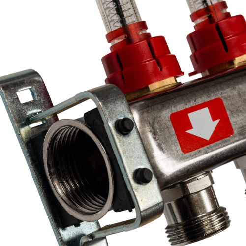 Коллектор отопления STOUT 1"нержа., 8x3/4" с расxодомерами, без кранов SMS 0927 000008