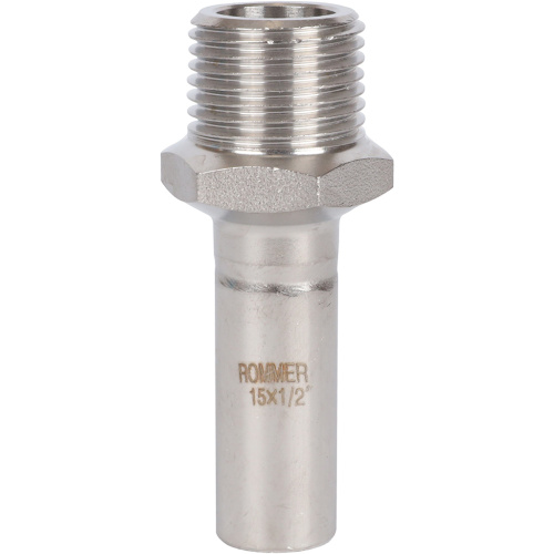 Вставка переходная НПр-НР 15x1/2" пресс, нержавеющая сталь Rommer Вставка переходная НПр-НР 15x1/2" пресс, нержавеющая сталь Rommer