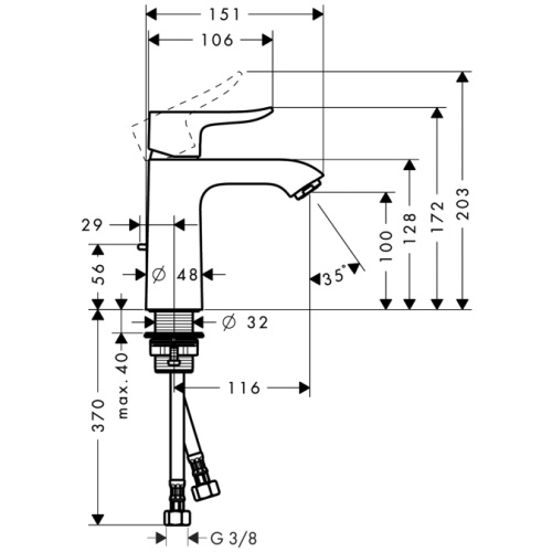 Смеситель для раковины Hansgrohe Metris 31080000 хром, донный клапан Смеситель для раковины Hansgrohe Metris 31080000 хром, донный клапан