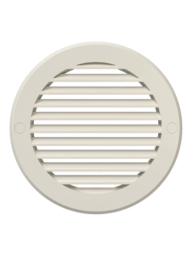 12РКН Ivory, Решетка наружная вентиляционная круглая D161 с фланцем D125, ASA 12РКН Ivory, Решетка наружная вентиляционная круглая D161 с фланцем D125, ASA