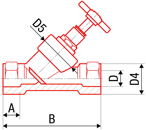 Вентиль прямоточный с обратным клапоном FV-plast 20х20 полипропилен AA279020000