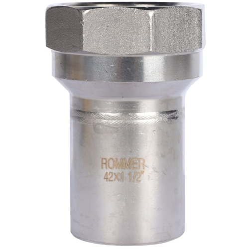 Вставка переходная НПр-ВР 42x11/2" пресс, нержавеющая сталь Rommer Вставка переходная НПр-ВР 42x11/2" пресс, нержавеющая сталь Rommer