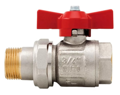 Кран шаровой 3/4"ВН с американкой, БЕЛАЯ ручка бабочка ITAP Ideal 098 3/4'W Кран шаровой 3/4"ВН с американкой, БЕЛАЯ ручка бабочка ITAP Ideal 098 3/4'W