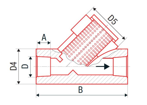 Фильтр косой FV-plast 32x32 полипропилен AA282032000