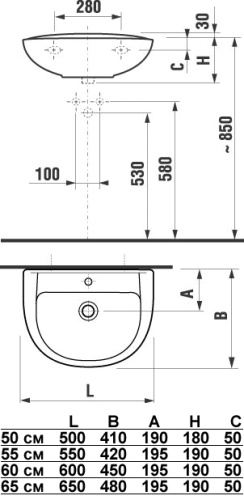 Раковина Jika Olymp 106110001049 белый 500x410 Раковина Jika Olymp 106110001049 белый 500x410