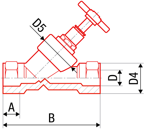 Вентиль прямоточный FV-plast 25х25 полипропилен AA277025000