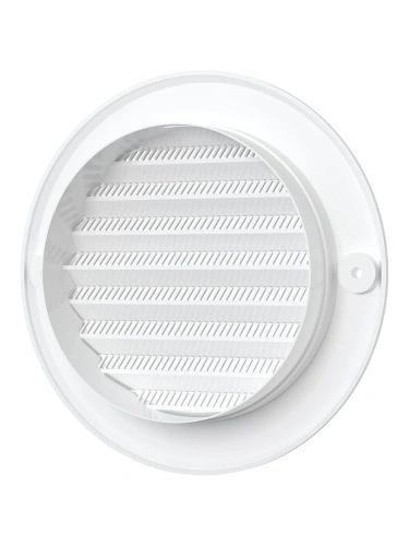 10РКС, Решетка вентиляционная круглая с пластиковой сеткой D136 вытяжная АБС с фланцем D100