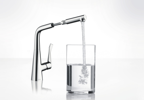 Смеситель для кухни Hansgrohe Metris 14821000 хром, выдвижной излив Смеситель для кухни Hansgrohe Metris 14821000 хром, выдвижной излив