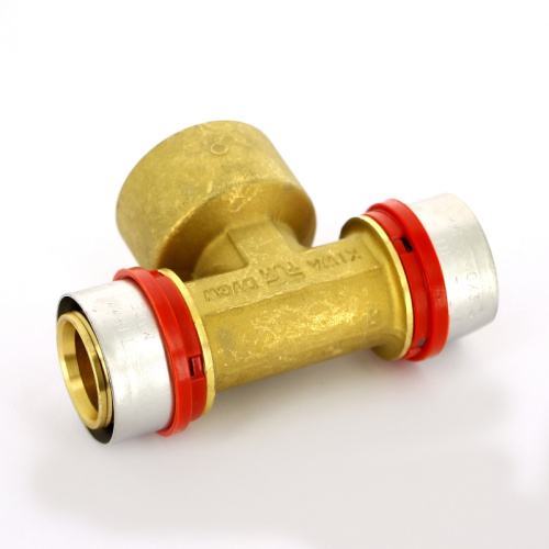 Тройник с резьбой пресс Tiemme 63x1"Вx63 металлопластик 1650162