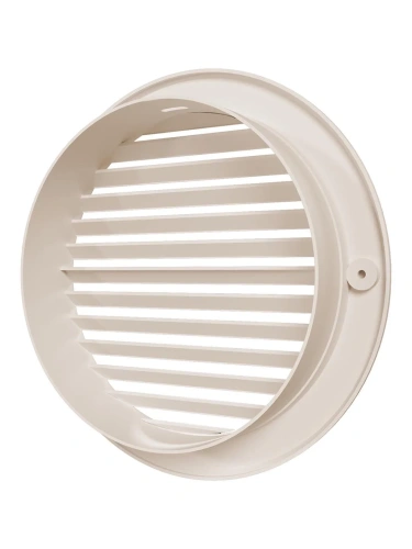 15РКН Ivory, Решетка наружная вентиляционная круглая D200 с фланцем D150, ASA 15РКН Ivory, Решетка наружная вентиляционная круглая D200 с фланцем D150, ASA