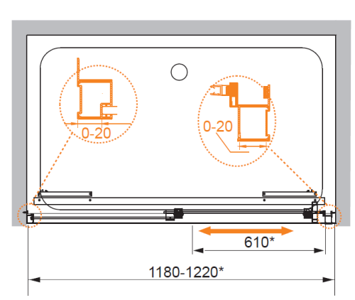 Душевая дверь в нишу Cezares LUX-SOFT-W-BF-1-140-C-Cr-IV