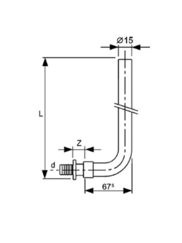Угольник радиаторный 16x15-300мм TECEflex