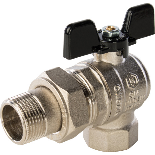 Угловой кран шаровой 3/4"ВН с американкой EPDM, ручка бабочка Stout SVB-0008-000020 Угловой кран шаровой 3/4"ВН с американкой EPDM, ручка бабочка Stout SVB-0008-000020