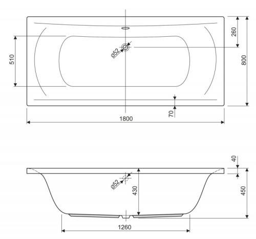 Акриловая ванна Riho 1900x900x450 ARENA-190-90-45