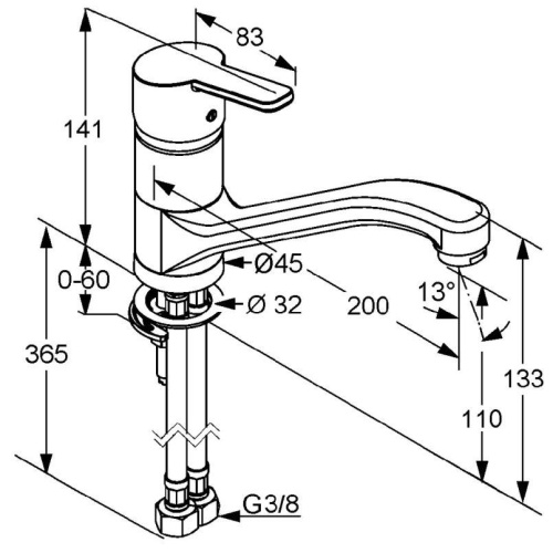 Смеситель для кухни Kludi Logo Neo 379130575 хром, низкий Смеситель для кухни Kludi Logo Neo 379130575 хром, низкий