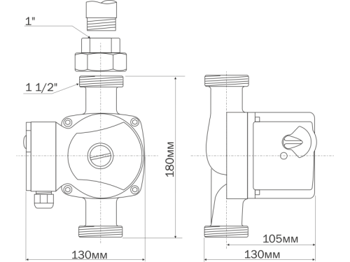 Насос циркуляционный AQUARIO AC 254-180  5354 Насос циркуляционный AQUARIO AC 254-180  5354