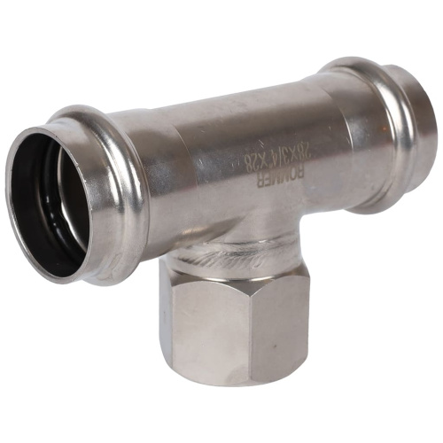 Тройник с резьбой ВПр-ВР 28x3/4"x28 пресс, нержавеющая сталь Rommer Тройник с резьбой ВПр-ВР 28x3/4"x28 пресс, нержавеющая сталь Rommer