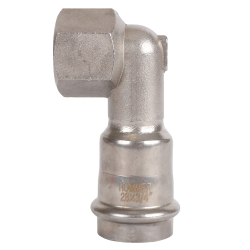 Угольник с резьбой ВПр-ВР 28х3/4" пресс, нержавеющая сталь Rommer Угольник с резьбой ВПр-ВР 28х3/4" пресс, нержавеющая сталь Rommer