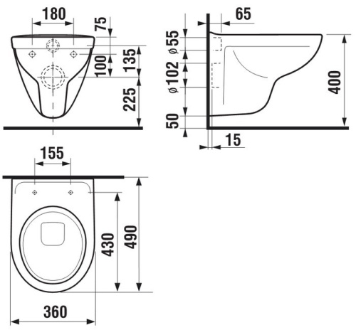Унитаз подвесной Jika Lyra 213720000001 белый 490x355