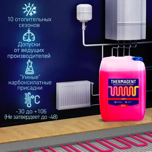 Теплоноситель Thermagent -30°C этиленгликоль 10 кг Теплоноситель Thermagent -30°C этиленгликоль 10 кг