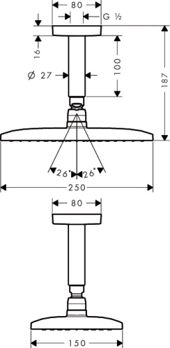 HG Raindance E 240 AIR Верхний душ