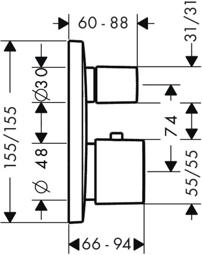 Смеситель для душа Hansgrohe PuraVida 15775400 Белый/Хром, скрытого монтажа, неполный комплект, термостатический Смеситель для душа Hansgrohe PuraVida 15775400 Белый/Хром, скрытого монтажа, неполный комплект, термостатический