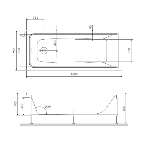 Каркас для ванны AM.MP Gem W90A-160-070W-R Каркас для ванны AM.MP Gem W90A-160-070W-R