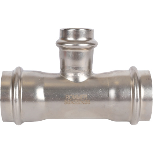 Тройник переходной ВПр 35х22х35 пресс, нержавеющая сталь Rommer Тройник переходной ВПр 35х22х35 пресс, нержавеющая сталь Rommer
