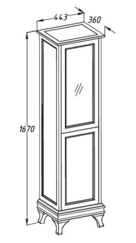 Пенал Opadiris Борджи 45 L левый, светлый орех Z0000008354 Пенал Opadiris Борджи 45 L левый, светлый орех Z0000008354