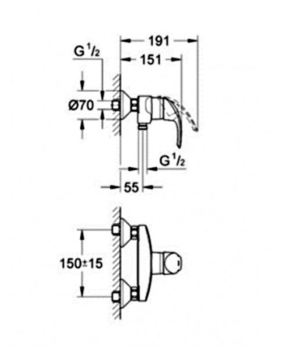 Смеситель для душа Grohe Bauloop 23340000 Хром Смеситель для душа Grohe Bauloop 23340000 Хром