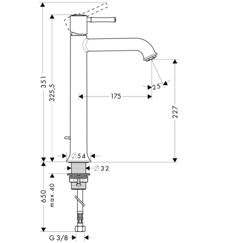 Смеситель для раковины Hansgrohe Talis Classic 14116000 хром, высокий, донный клапан Смеситель для раковины Hansgrohe Talis Classic 14116000 хром, высокий, донный клапан