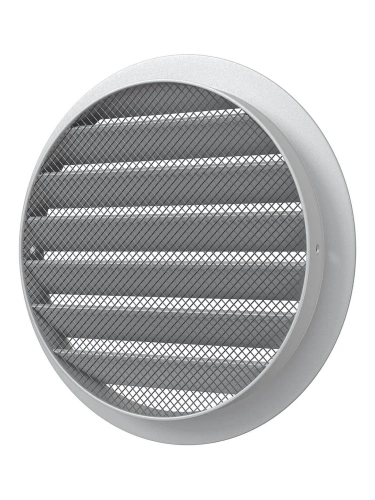 12,5РКМ, Решетка вентиляционная круглая D150 алюминиевая с фланцем D125