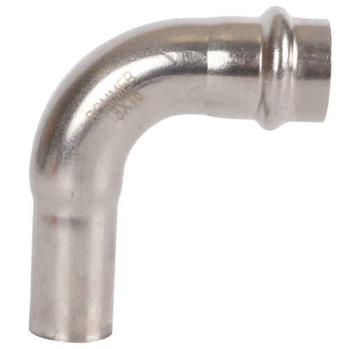 Угольник 90° однораструбный НПр 18x18 пресс, нержавеющая сталь Rommer Угольник 90° однораструбный НПр 18x18 пресс, нержавеющая сталь Rommer