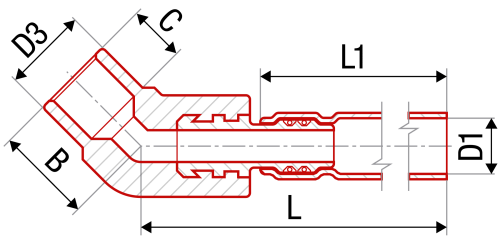 Угольник 45° радиаторный FV-plast 20-270мм полипропилен AA244020270