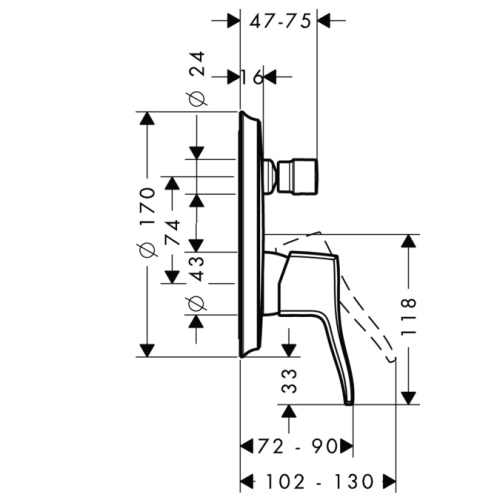 Смеситель для скрытого монтажа Hansgrohe Metris Classic 31485000 Хром, с переключателем вакуумного типа, неполный комплект Смеситель для скрытого монтажа Hansgrohe Metris Classic 31485000 Хром, с переключателем вакуумного типа, неполный комплект