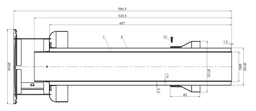 Элемент дымохода Stout DN80/100 к-т  адаптер вертикальный утепленный, 584 мм, финальный участок SCA-0080-800001