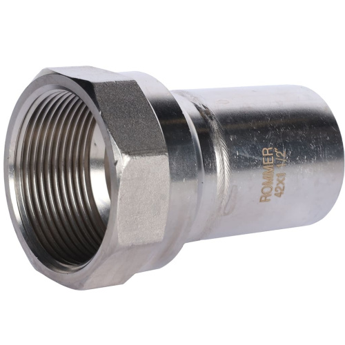 Вставка переходная НПр-ВР 42x11/2" пресс, нержавеющая сталь Rommer Вставка переходная НПр-ВР 42x11/2" пресс, нержавеющая сталь Rommer