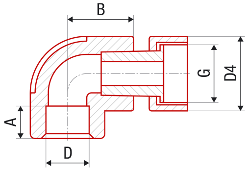 Угольник 90° с накидной гайкой FV-plast 20х3/4"В полипропилен AA227020034