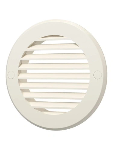 10РКН Ivory, Решетка наружная вентиляционная круглая D136 с фланцем D100, ASA 10РКН Ivory, Решетка наружная вентиляционная круглая D136 с фланцем D100, ASA