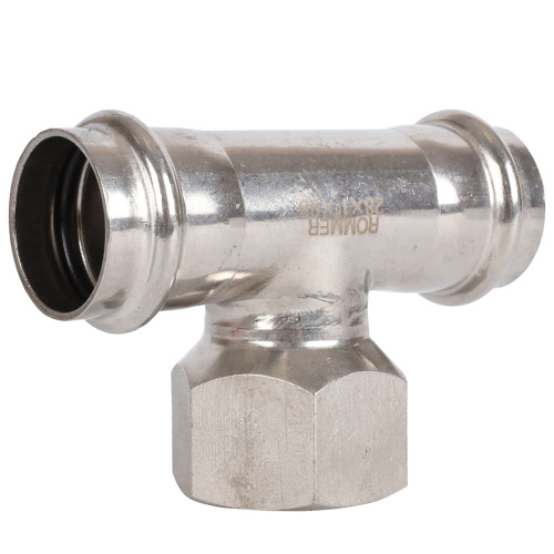 Тройник с резьбой ВПр-ВР 28x1"x28 пресс, нержавеющая сталь Rommer Тройник с резьбой ВПр-ВР 28x1"x28 пресс, нержавеющая сталь Rommer