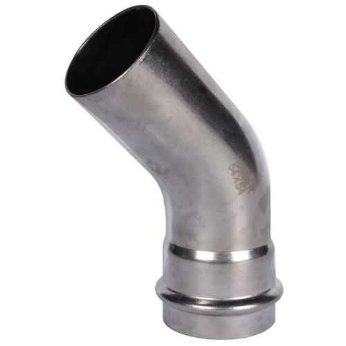 Угольник 45° однораструбный НПр 54x54 пресс, нержавеющая сталь Rommer Угольник 45° однораструбный НПр 54x54 пресс, нержавеющая сталь Rommer