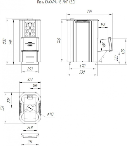 Печь банная Теплодар САХАРА-16 ЛКП (2.0)