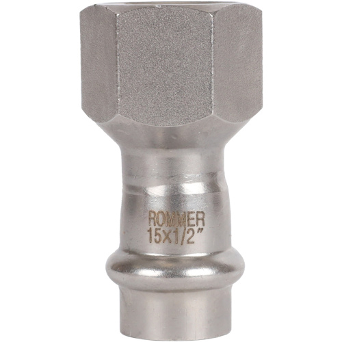Соединитель ВПр-ВР 15x1/2" пресс, нержавеющая сталь Rommer